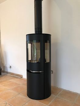Installation d'un poêle Hybride Aduro H1 à Machault